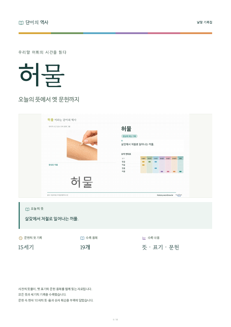 허물 낱말 기록집 PDF 첫 페이지