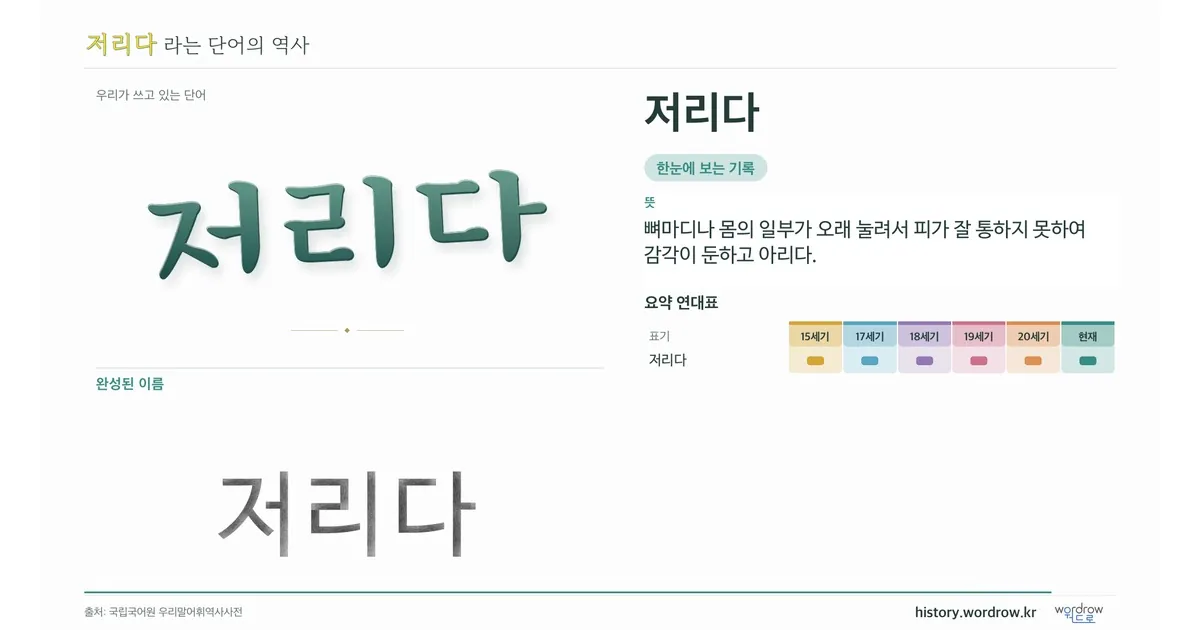 저리다 대표 이미지