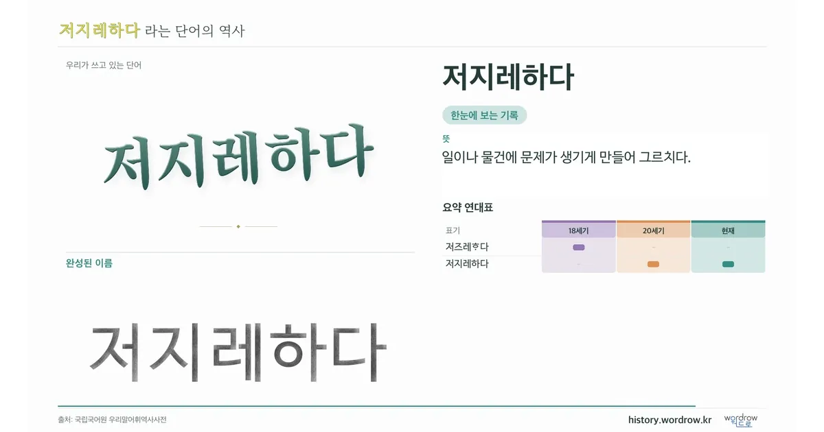 저지레하다 대표 이미지