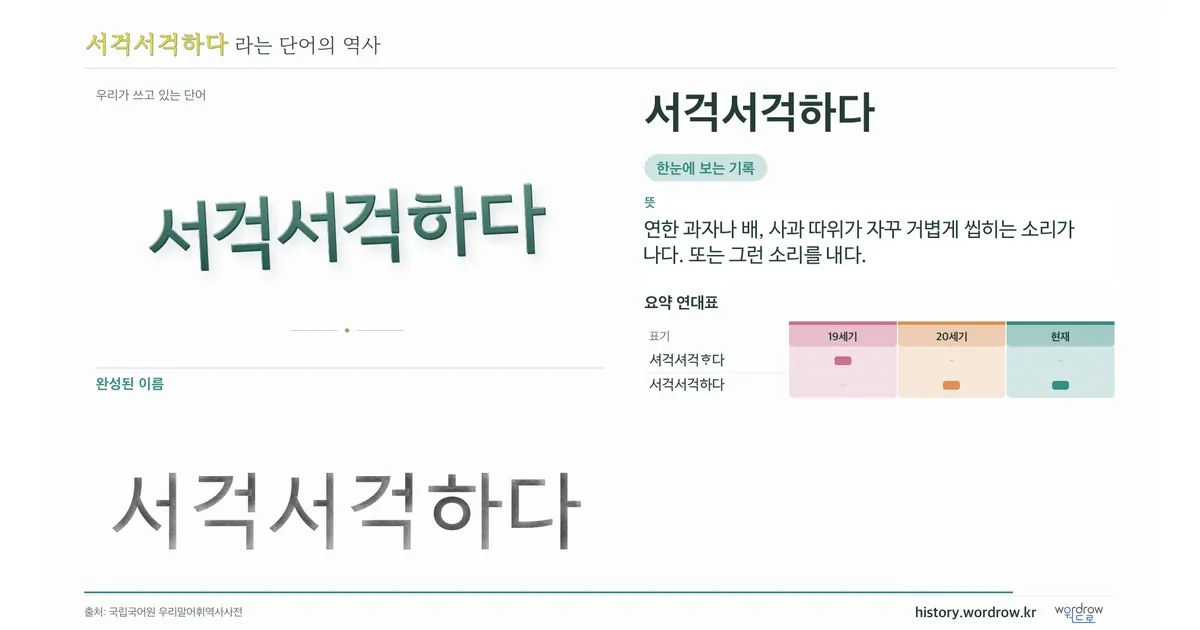 서걱서걱하다 대표 이미지