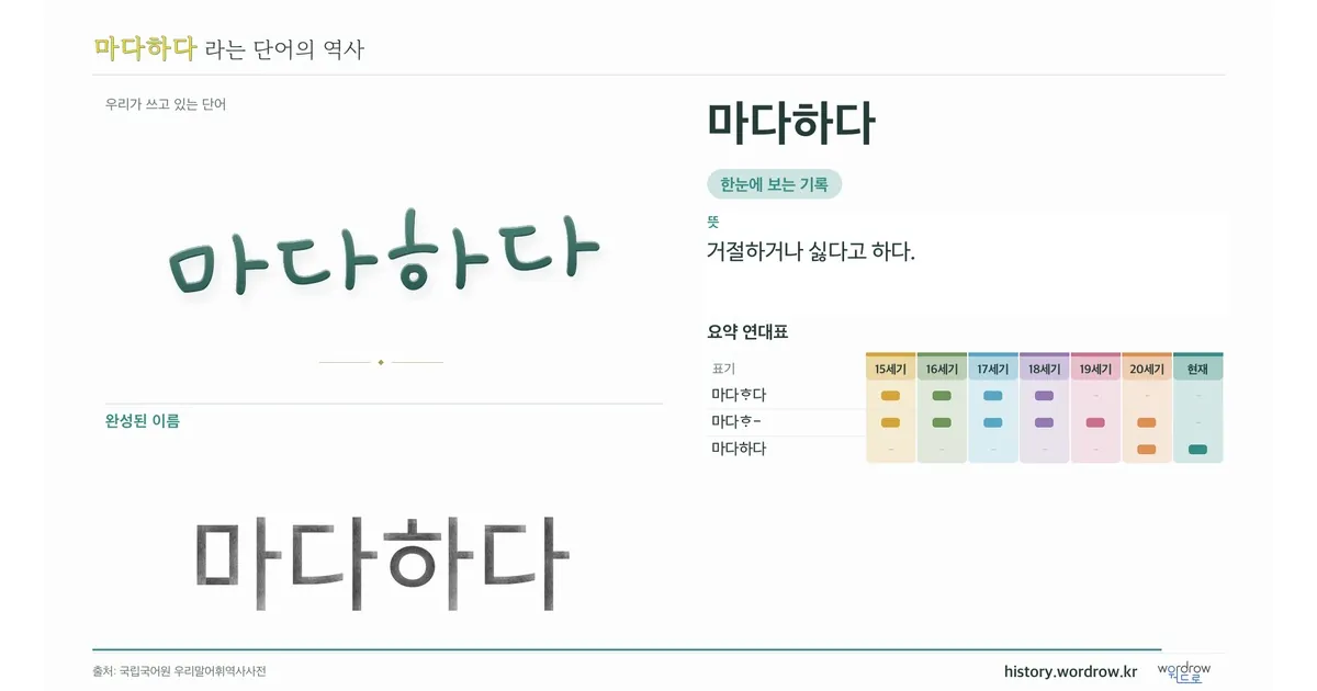 마다하다 대표 이미지