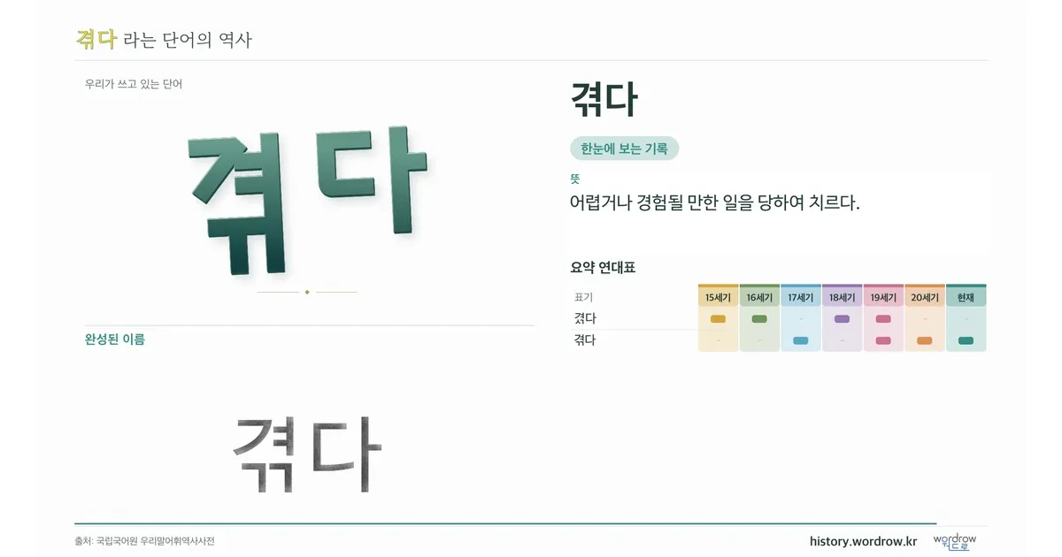 겪다 대표 이미지