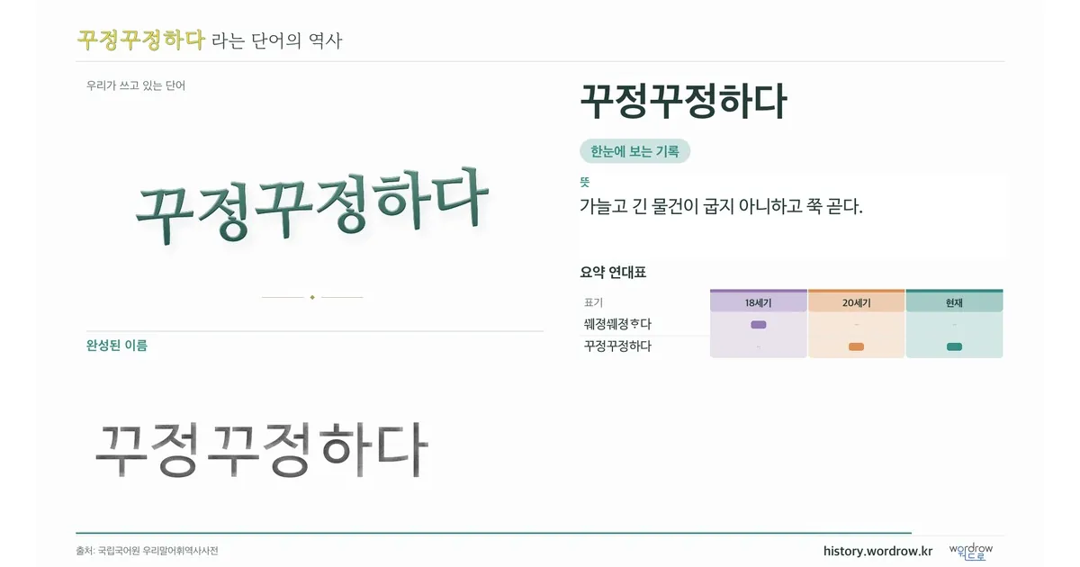 꾸정꾸정하다 대표 이미지