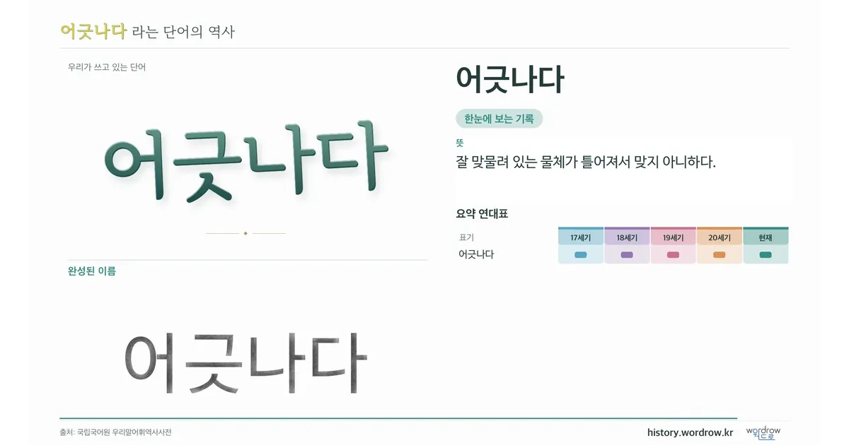 어긋나다 대표 이미지