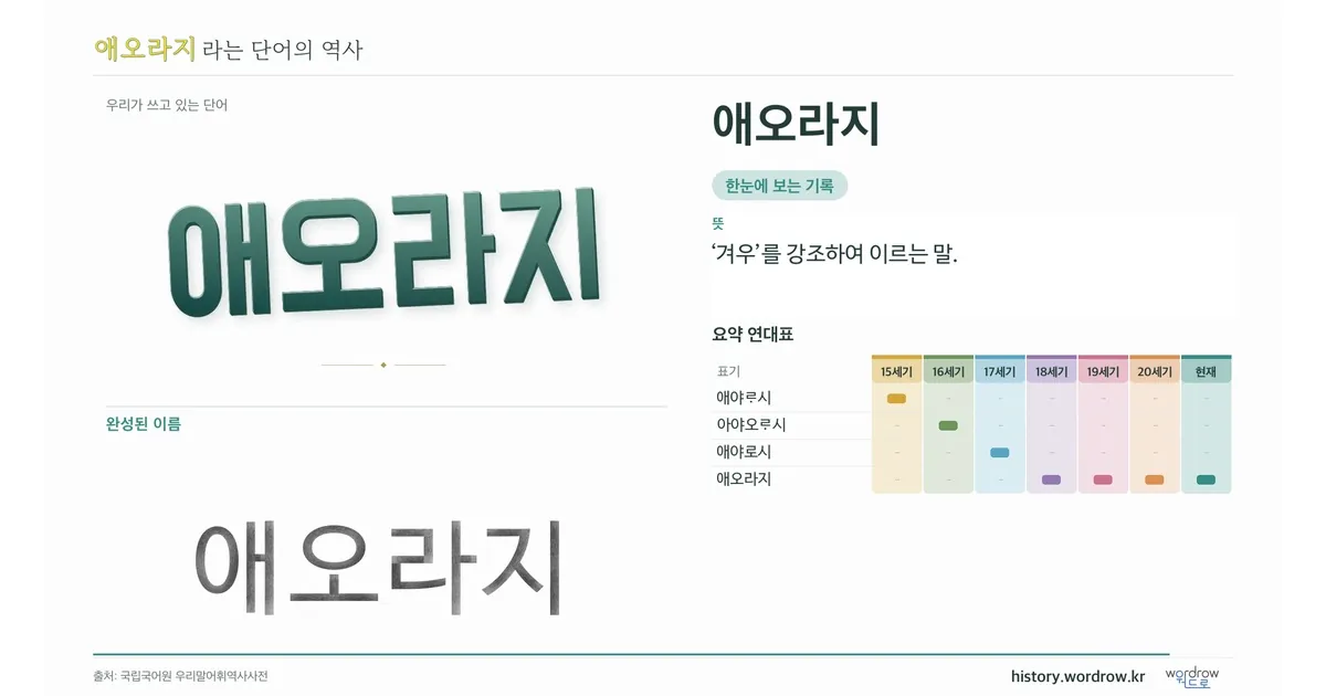 애오라지 대표 이미지