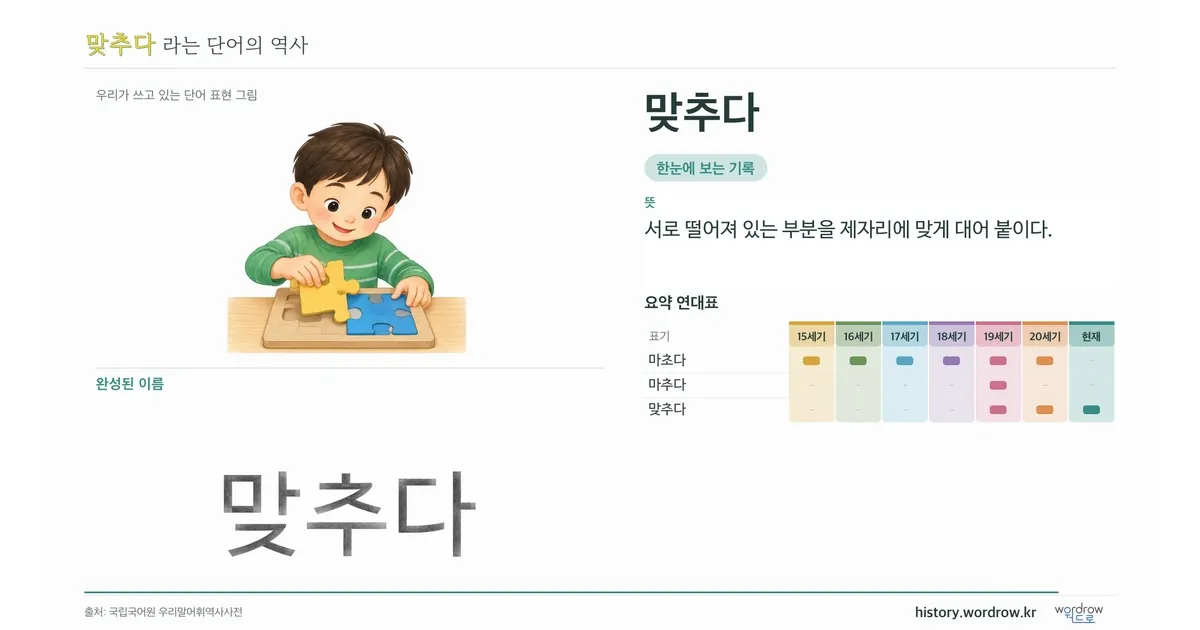 맞추다 대표 이미지