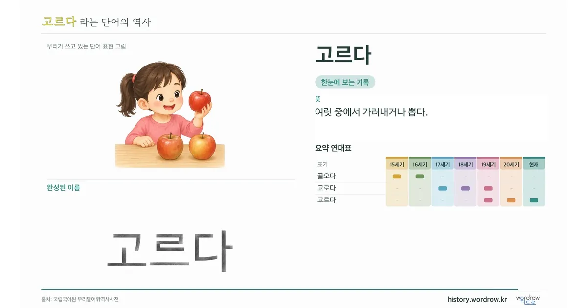 고르다 대표 이미지