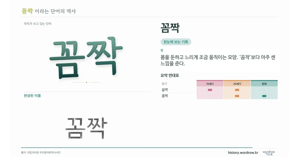 꼼짝 대표 이미지