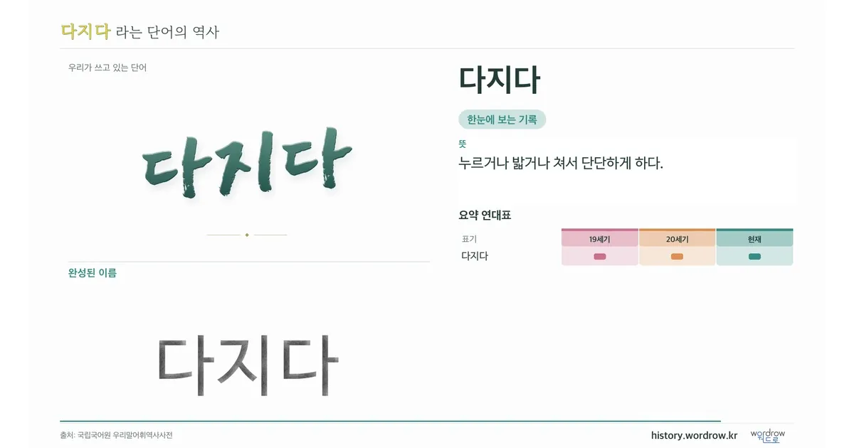 다지다 대표 이미지