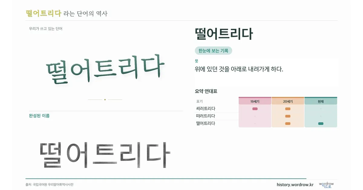 떨어트리다 대표 이미지