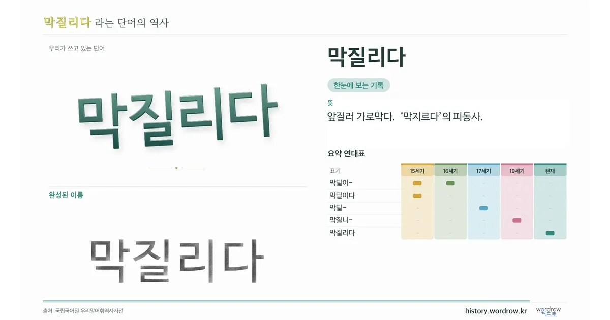 막질리다 대표 이미지