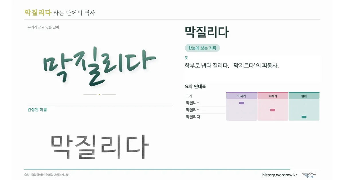 막질리다 대표 이미지