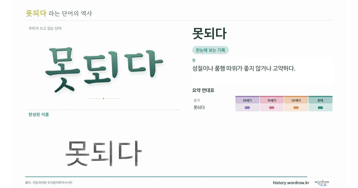 못되다 대표 이미지