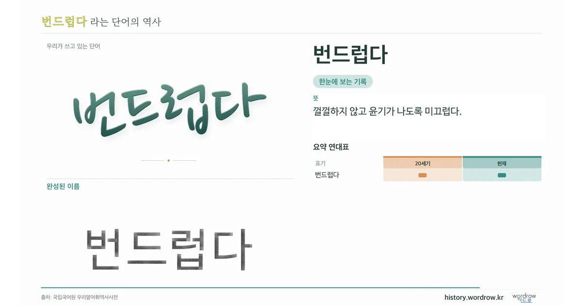번드럽다 대표 이미지