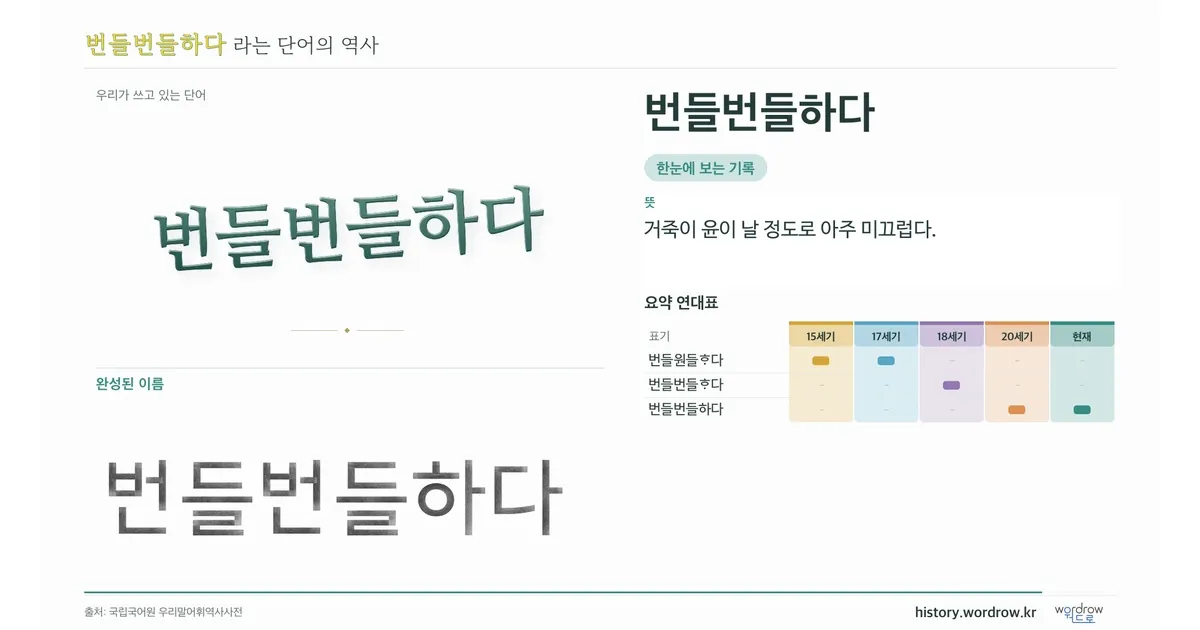 번들번들하다 대표 이미지