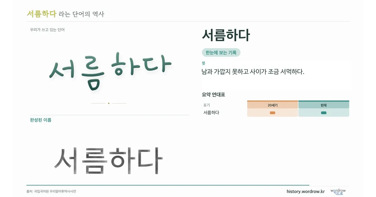 서름하다 대표 이미지