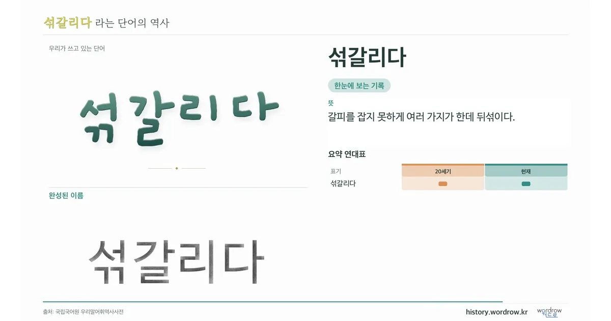 섞갈리다 대표 이미지