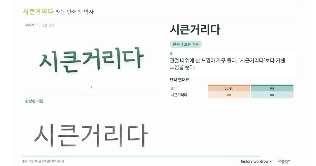 시큰거리다 대표 이미지
