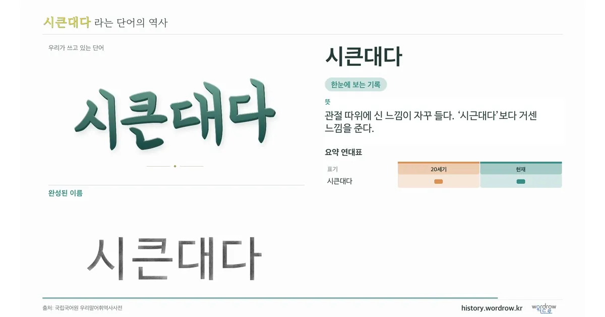 시큰대다 대표 이미지