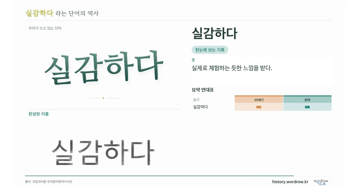 실감하다 대표 이미지