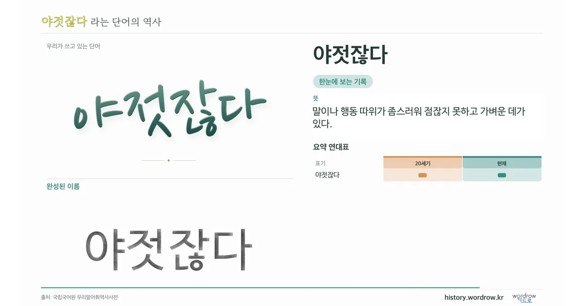 야젓잖다 대표 이미지