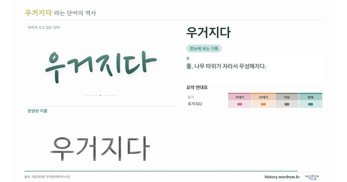 우거지다 대표 이미지