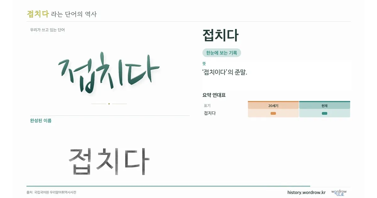 접치다 대표 이미지