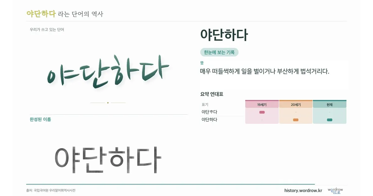 야단하다 대표 이미지