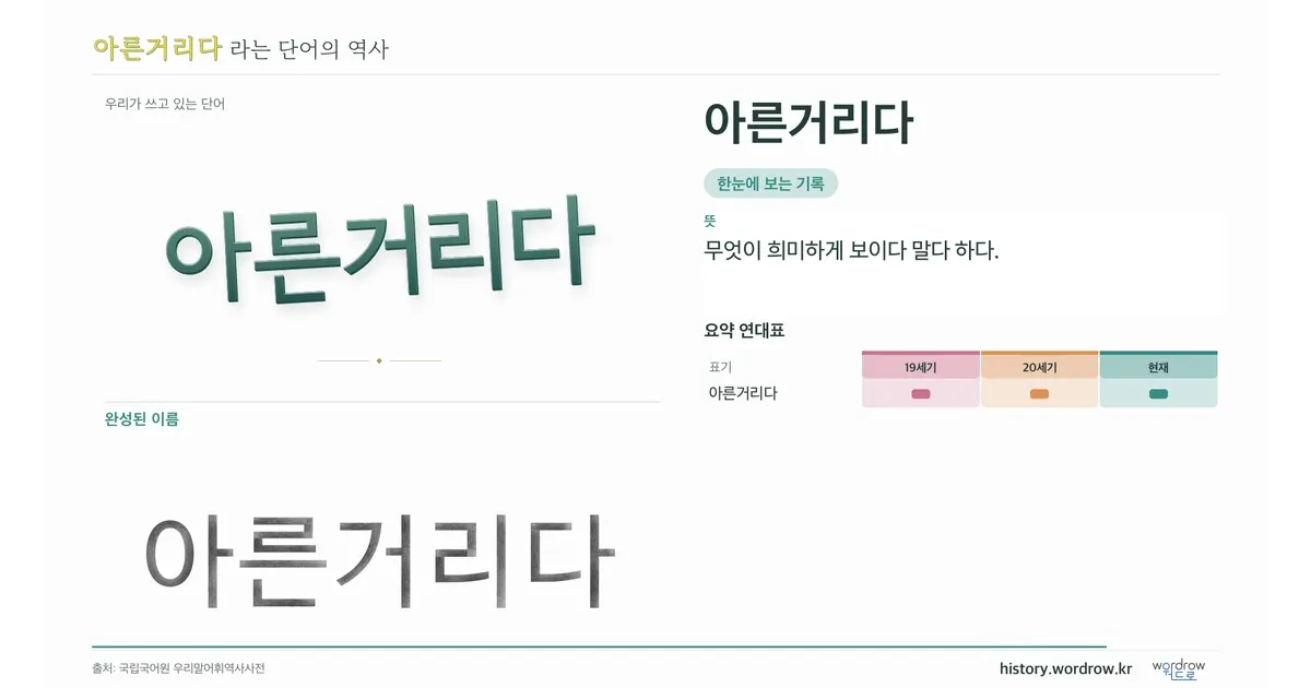 아른거리다 대표 이미지