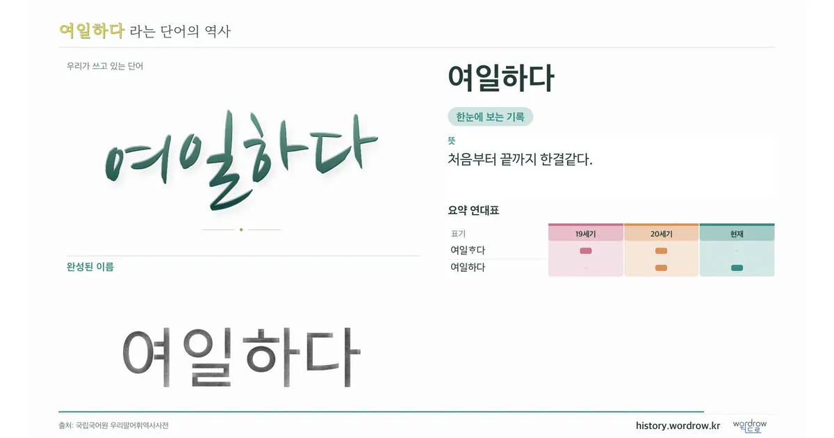 여일하다 대표 이미지