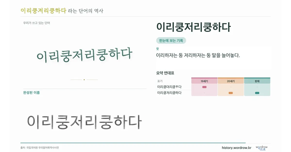 이리쿵저리쿵하다 대표 이미지