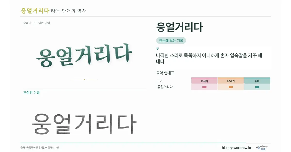 웅얼거리다 대표 이미지