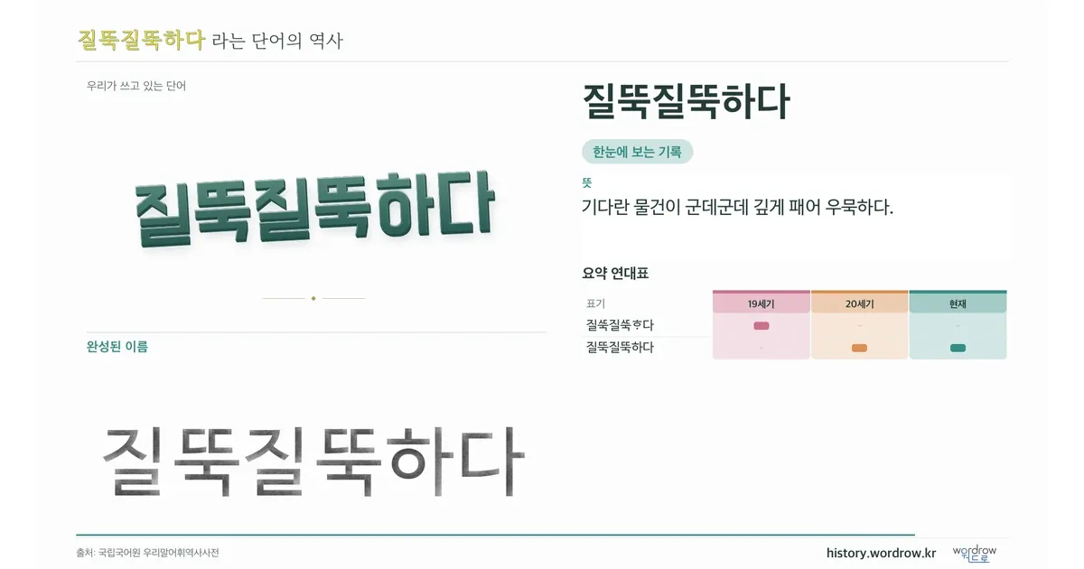 질뚝질뚝하다 대표 이미지