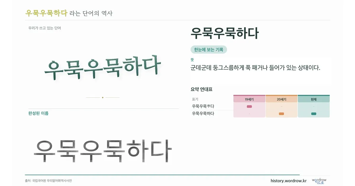 우묵우묵하다 대표 이미지