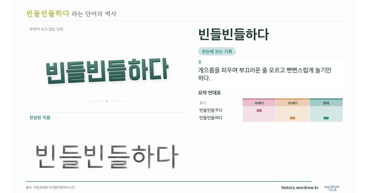 빈들빈들하다 대표 이미지