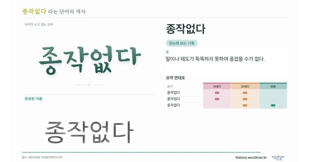 종작없다 대표 이미지