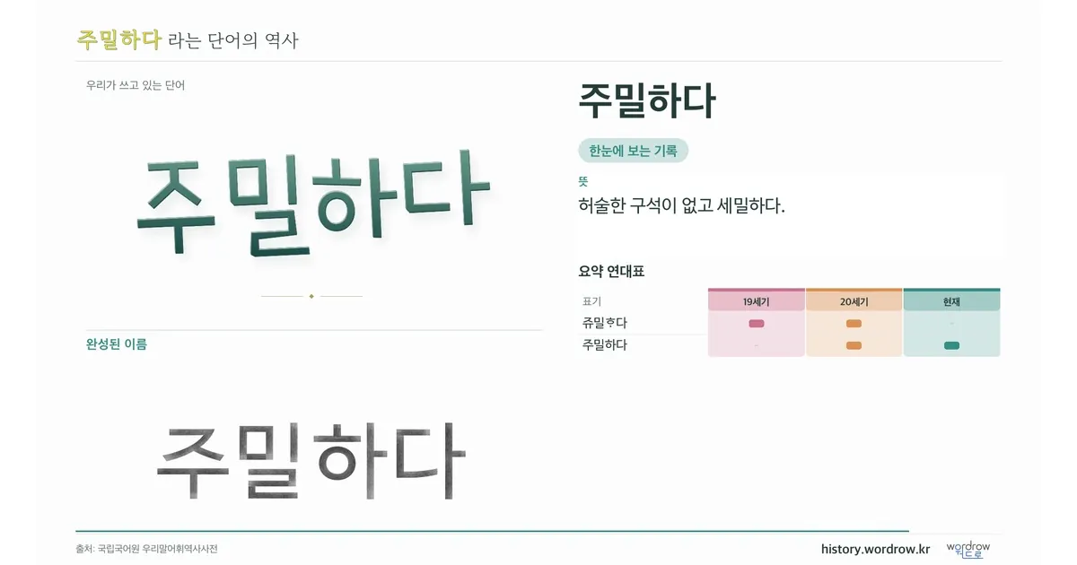 주밀하다 대표 이미지