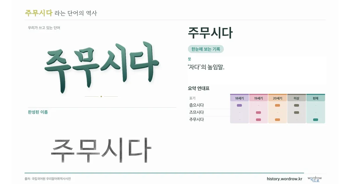 주무시다 대표 이미지