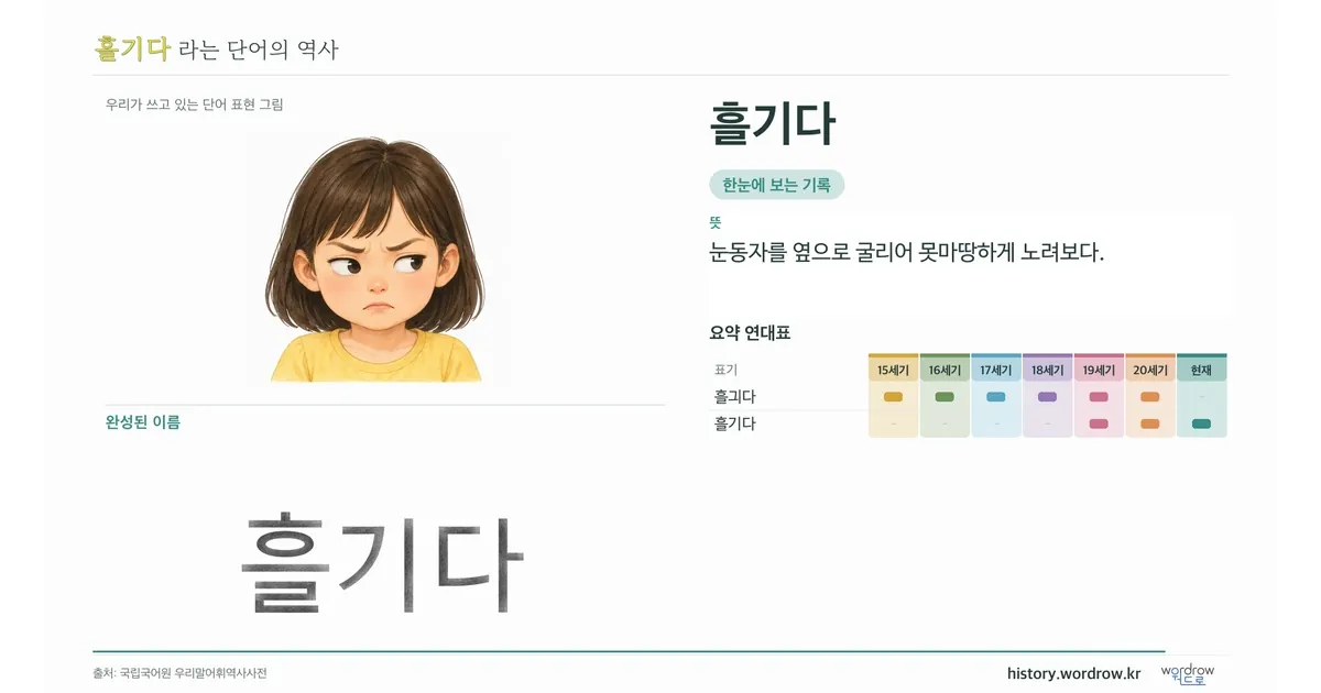 흘기다 대표 이미지