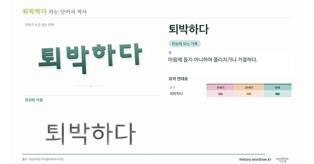 퇴박하다 대표 이미지