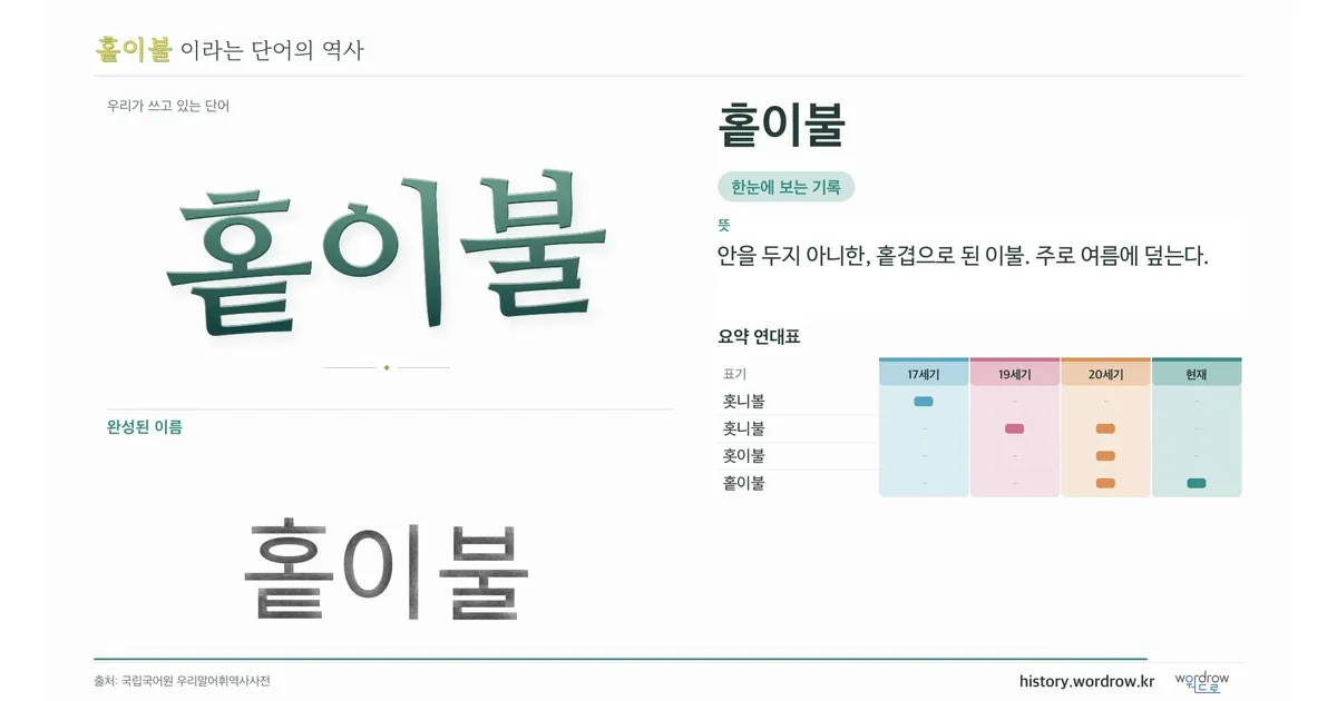 홑이불 대표 이미지