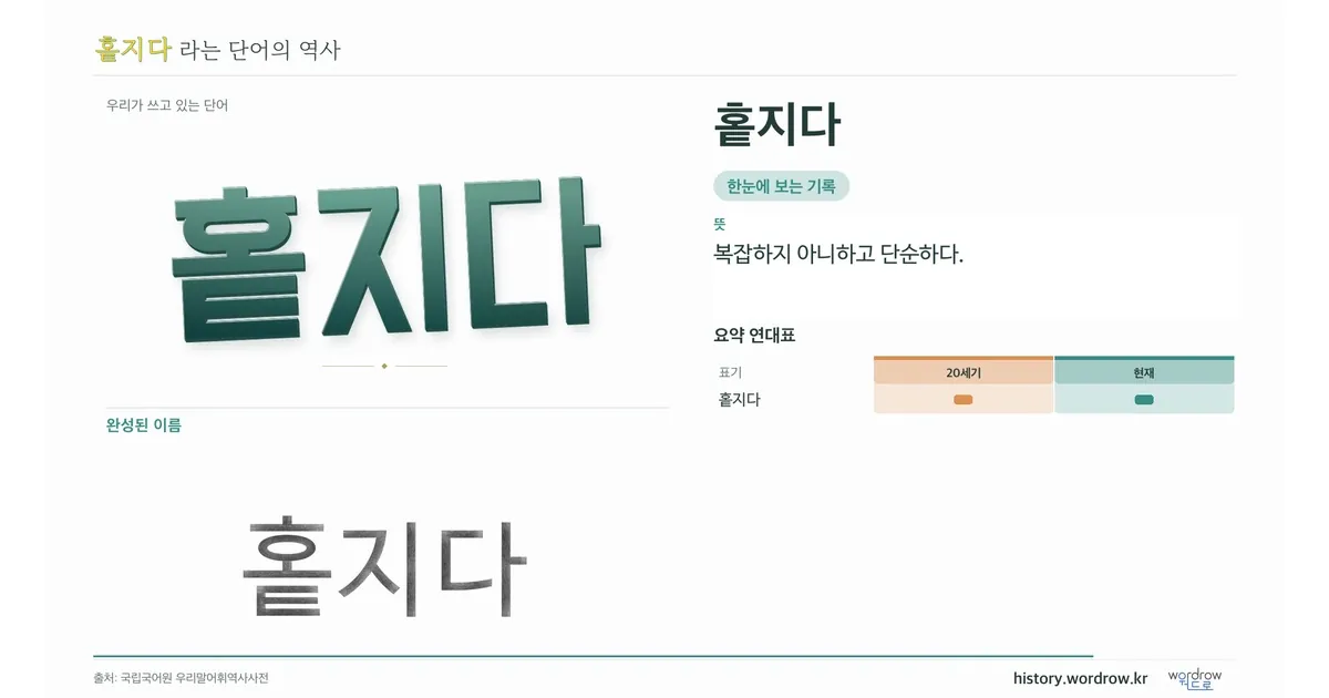 홑지다 대표 이미지