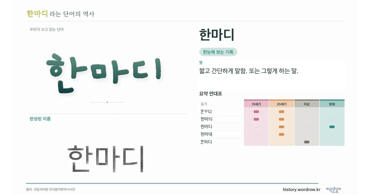 한마디 대표 이미지