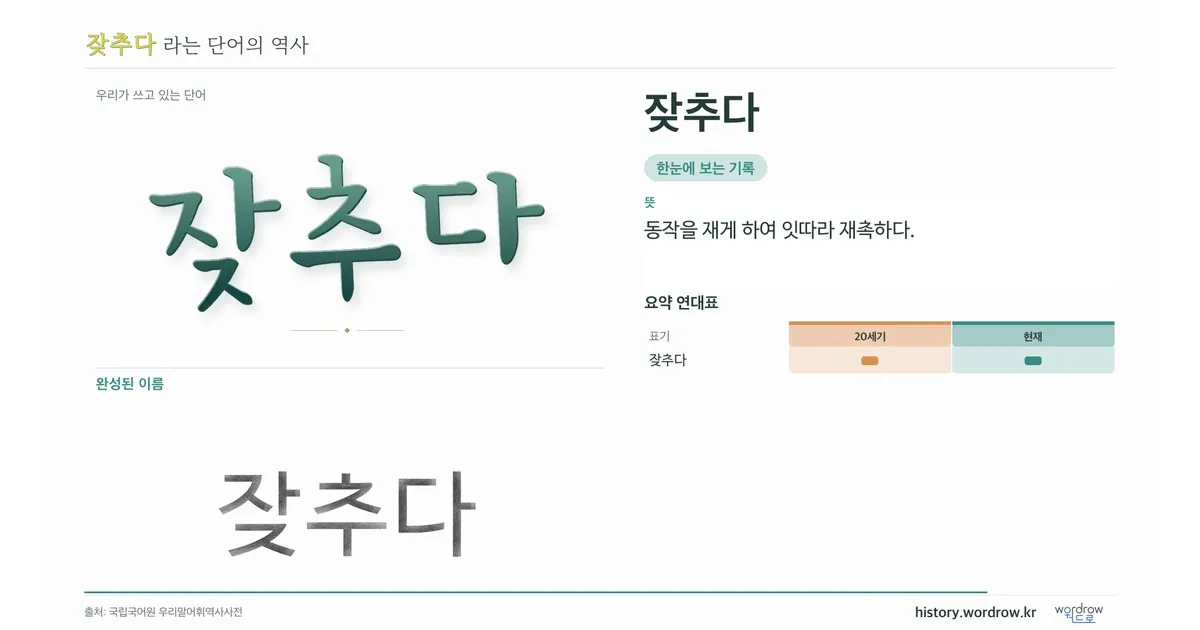 잦추다 대표 이미지