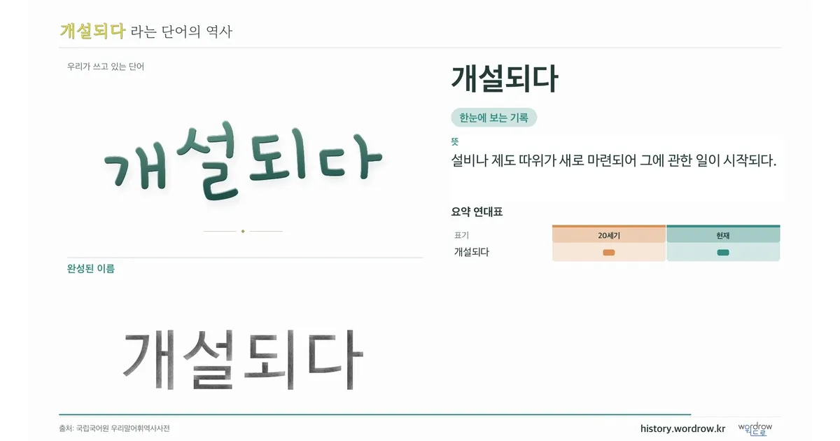 개설되다 대표 이미지