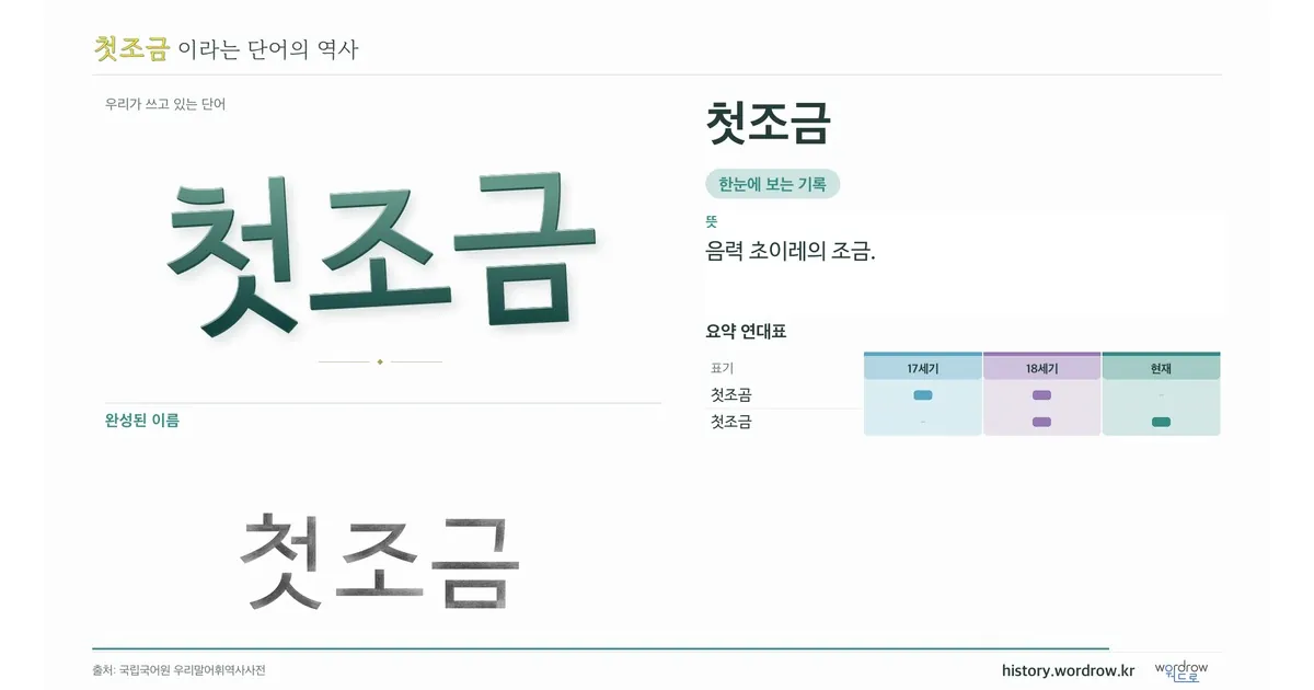 첫조금 대표 이미지
