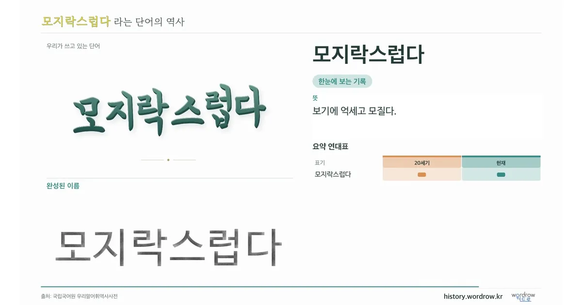 모지락스럽다 대표 이미지
