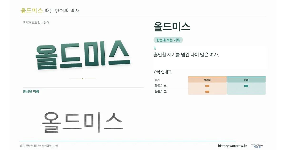 올드미스 대표 이미지