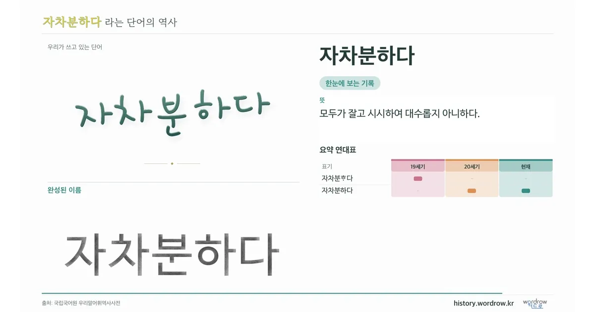 자차분하다 대표 이미지