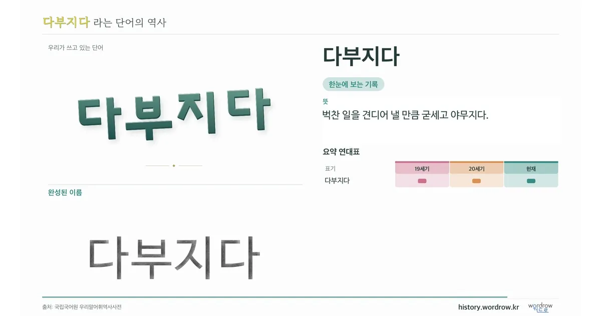 다부지다 대표 이미지
